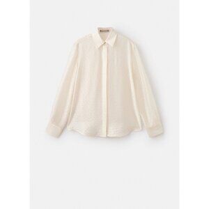 MANGO - Satin shirt with rhinestones beige - 4 - Woman